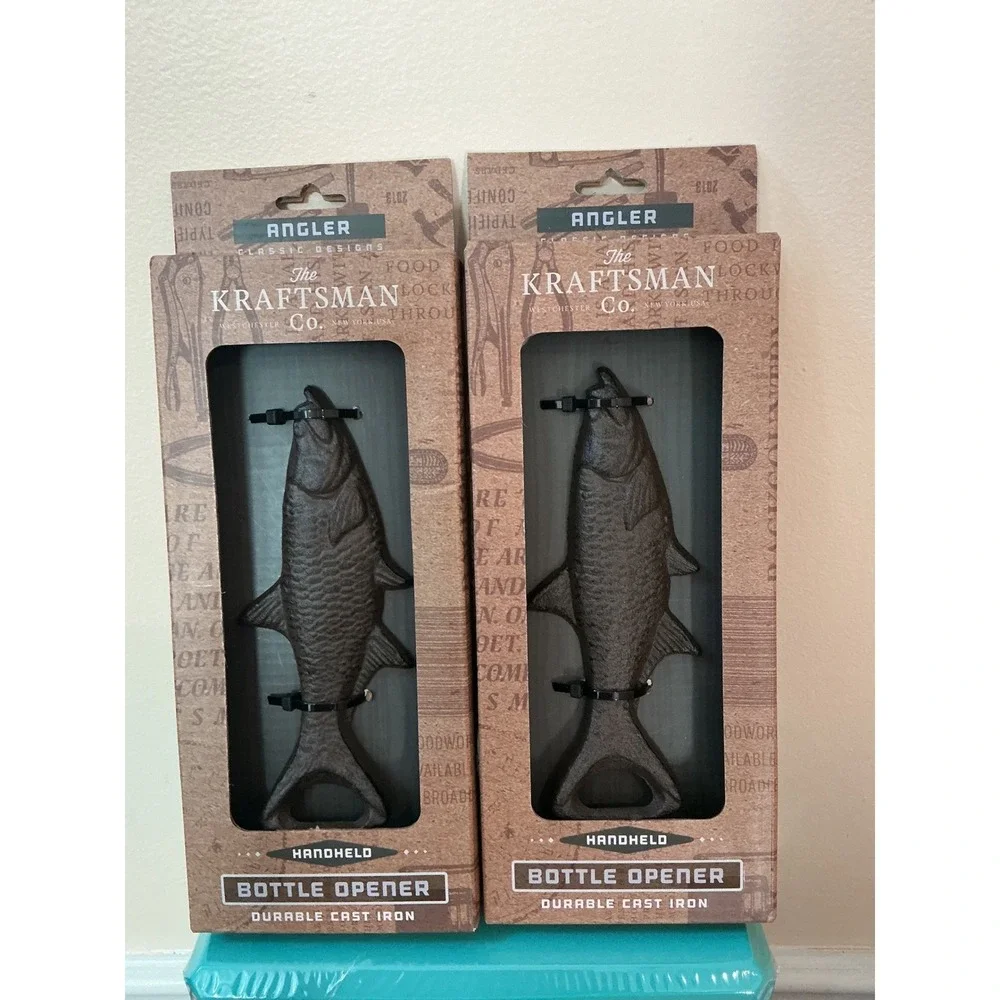 Two‎ The Kraftsman Angler Fish Cast Iron Bottle Opener Durable New